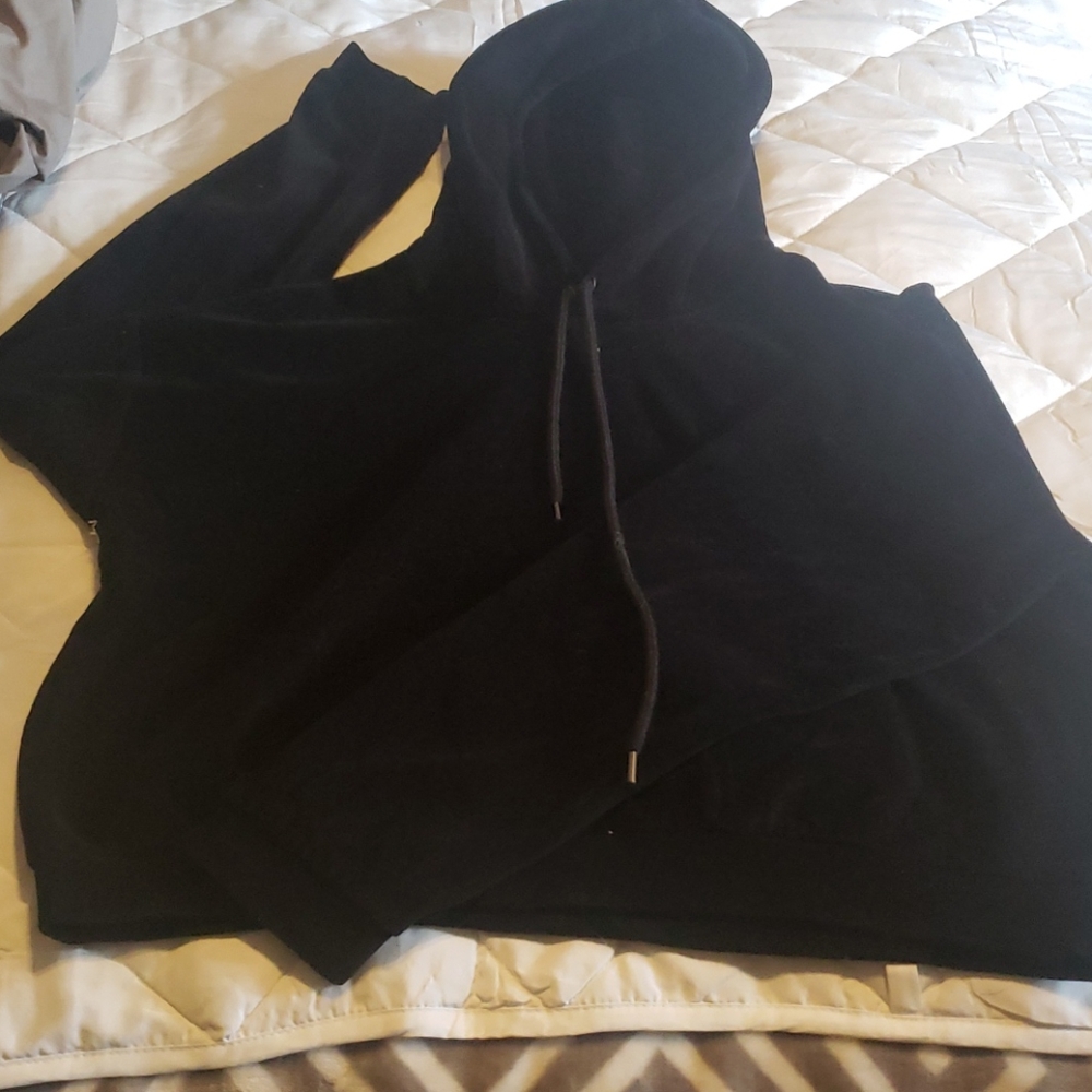 Cropped velour sweatshirt